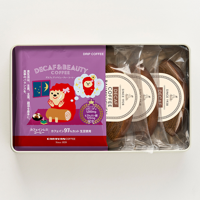 【数量限定セット価格】もふおともふこのギフト缶（ドリパック／バウムクーヘン　セット）ドリパック2種各2袋（10g&times;4袋）＋焼き菓子3個 詳細画像 NO COLOR 2