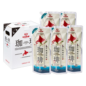 可否茶館 アイスコーヒー パウチタイプ 無糖（1,000ml×5本）　KC-01