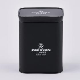 キャラバンコーヒー スクエア型 オリジナル保存缶（ブラック）
