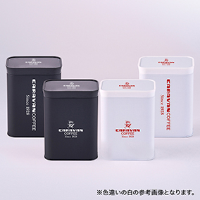 キャラバンコーヒー スクエア型 オリジナル保存缶（ブラック） 詳細画像