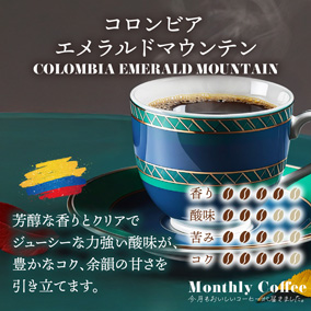 【期間限定10月マンスリー】コロンビア エメラルドマウンテン 200g 